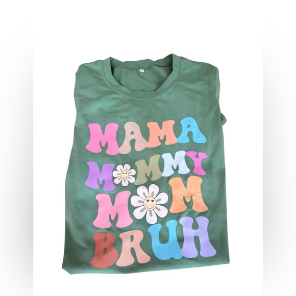 MAMA hippie Green Graphic short sleeve Tee with Colorful Text Size S - Picture 2 of 6